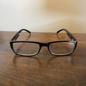 Foster Grant Rocket Black Rectangular Eyeglass Frames Only 53-17-140 mm
